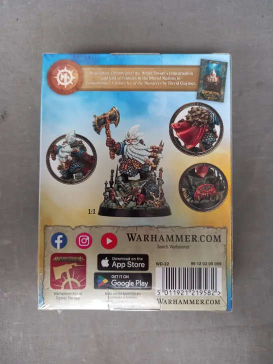 BOXED WARHAMMER AGE OF SIGMAR WHITE DWARF GROMBRINDAL MINIATURE