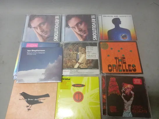 LOT OF ASSORTED MUSIC ITEMS TO INCLUDE ORBITAL THE GREEN ALBUM, JEAN-MICHAEL REVOLUTIONS AND JAMES YUMMY