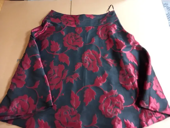 PER UNA BLACK WITH RED FLOWER DESIGN SKIRT - 14