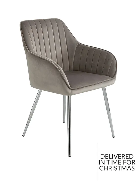 BOXED PAIR OF ALISHA DINING CHAIRS - GREY