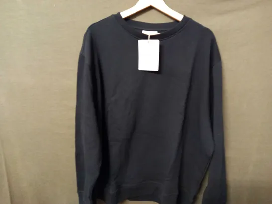 WAWWA LONG SLEEVE CREWNECK JUMPER IN BLACK - XL