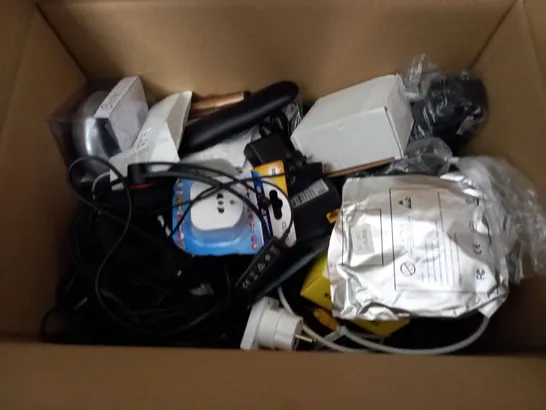 LARGE QUANTITY OF ASSORTED TECH ITEMS TO INCLUDE NETWORKING ITEMS, VARIOUS CONTROLS AND CHARGERS