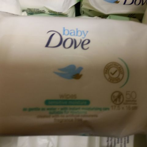 LOT CONTAINS: 12 X PACKS OF DOVE SENSITIVE WIPES FOR BABIES; 3 X NITTY GRITTY AROMATHERAPY HEADLICE SOLUTION 150 ML; 6 X TUBULAR SUPPORT BANDAGES FOR MED. WRIST, MED. ELBOW OR SM. ANKLE