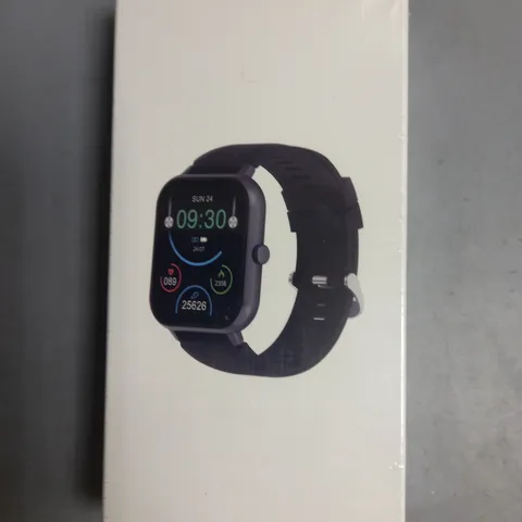 BOXED AND SEALED UNBRANDED SMART WATCH IN BLACK WITH EXTRA STRAP