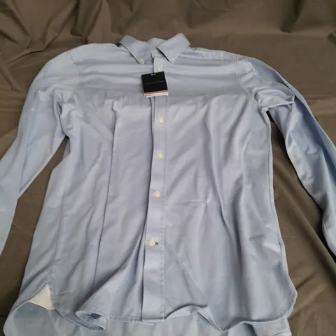 TOMMY HILFIGER 1985 KNIT SOLID CLOUDY BLUE MEDIUM SHIRT