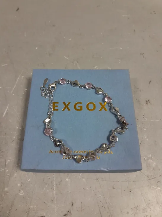 EXGOX HEART PINK STONE BRACELET 