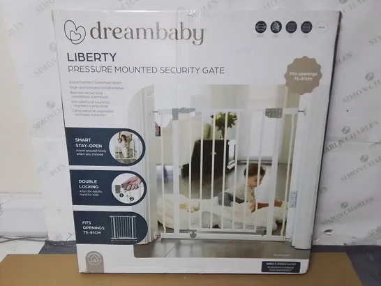 BOXED DREAMBABY LIBERTY PRESSURE MOUNTED SECURITY GATE