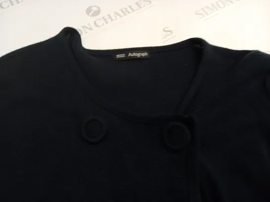 MARK & SPENCER AUTOGRAPH DARK NAVY BUTTON UP LADIES TOP - UK 14