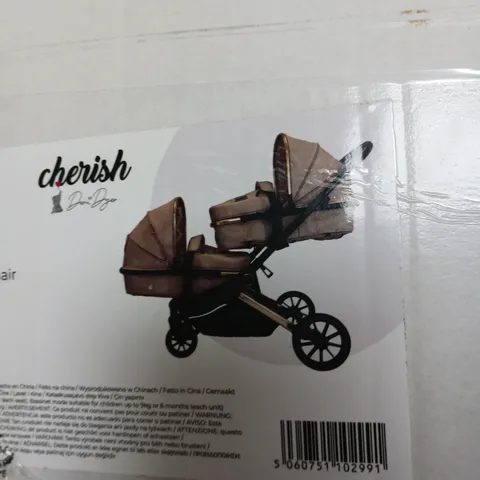 MY BABIIE MB33 TANDEM PUSHCHAIR DANI DYER - BEIGE -  COLLECTION ONLY