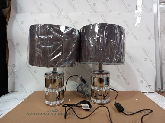 JM BY JULIEN MACDONALD SET OF MIRRORED TABLE LAMPS
