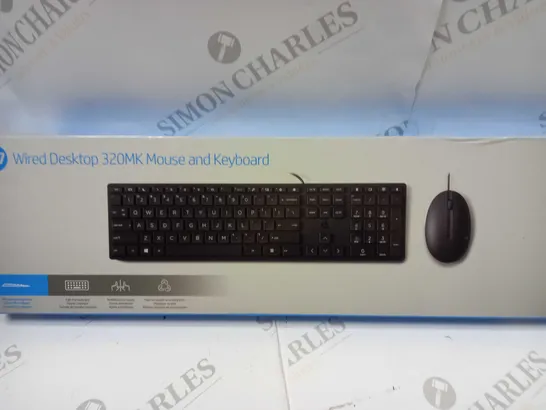 BOXED HP WIRED DESKTOP 320MK MOUSE AND KEYBOARD