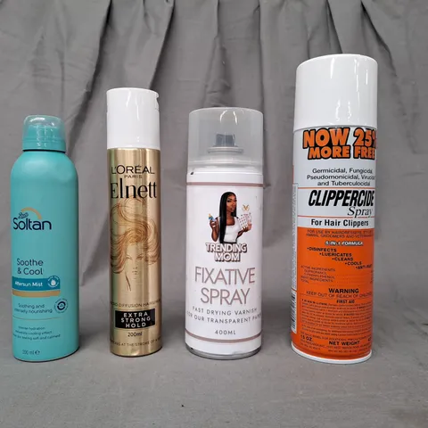 APPROXIMATELY 10 ASSORTED AEROSOL ITEMS IN INCLUDE AFTERSUN MIST, HAIRSPRAY, FIXATIVE SPRAY, ETC - COLLECTION ONLY