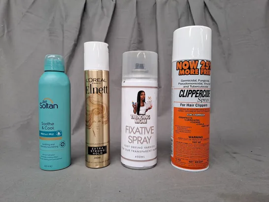 APPROXIMATELY 10 ASSORTED AEROSOL ITEMS IN INCLUDE AFTERSUN MIST, HAIRSPRAY, FIXATIVE SPRAY, ETC - COLLECTION ONLY