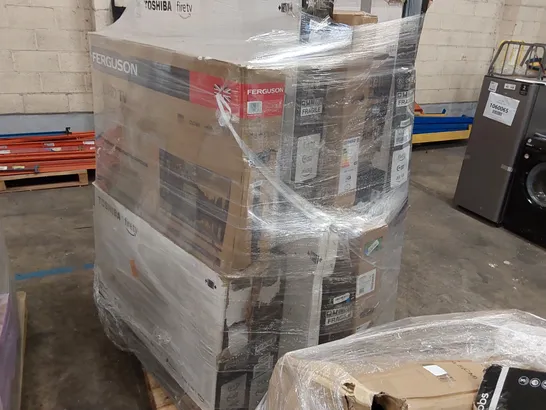 PALLET OF APPROXIMATELY 18 UNPROCESSED RAW RETURN TELEVISIONS TO INCLUDE;