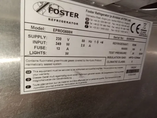 FOSTER EPROG600H REFRIGERATED UNIT