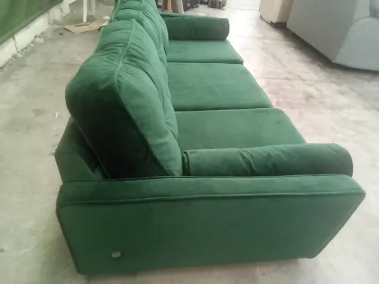 DESIGNER THE LOUNGE COMPANY MADE 2 SEATER SOFA - DARK GREEN FABRIC 