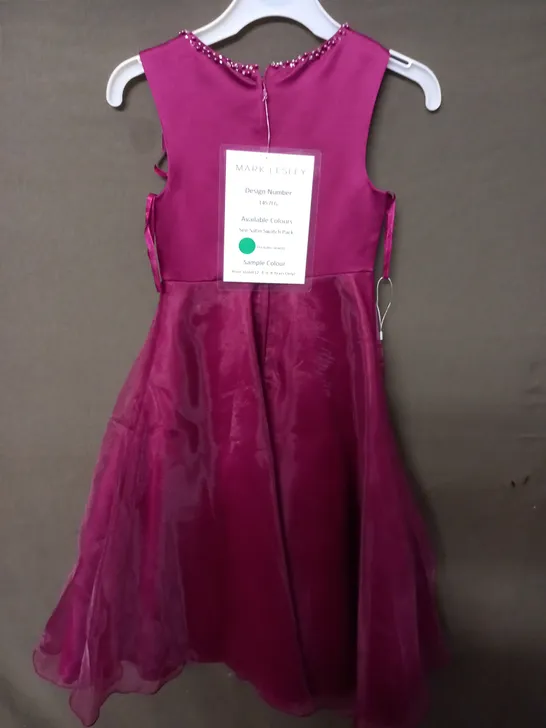 MARK LESLEY KIDS OCCASIONAL DRESS IN WINE - SIZE 4