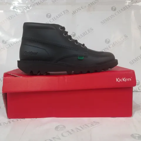 BOXED PAIR OF KICKERS SHOES IN BLACK EU SIZE 42