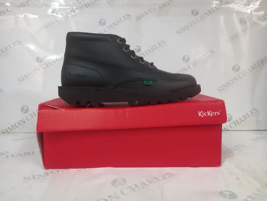 BOXED PAIR OF KICKERS SHOES IN BLACK EU SIZE 42