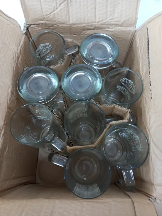 BOX OF 10 PLASTIC BEER STEINS 