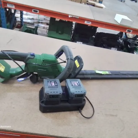 POWERBASE CORDLESS HEDGE TRIMMER 40V WITH 2 BATTERY PACKS AND CHARGING POINT