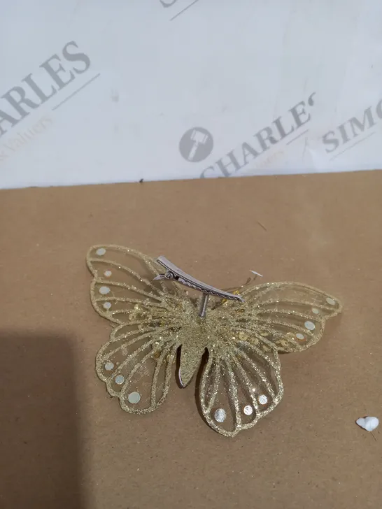 BOX OF 6 GOLDEN BUTTERFLY CLIPS 