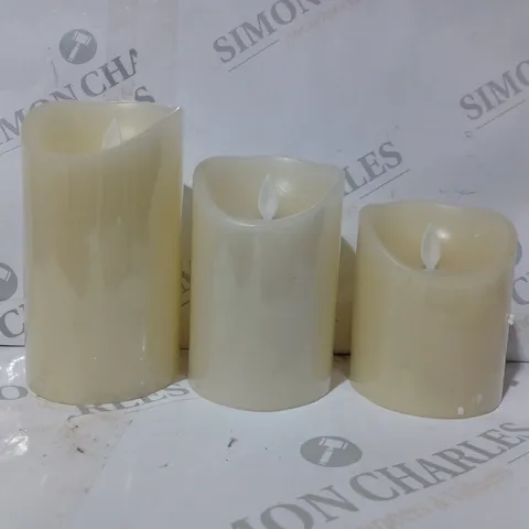 BOXED UNBRANDED SET OF 3 FLAMELESS LED CANDLES