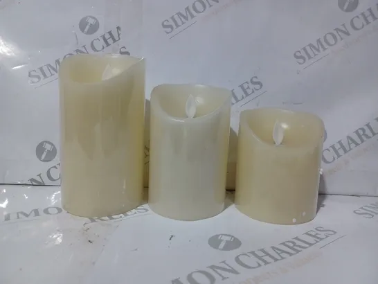 BOXED UNBRANDED SET OF 3 FLAMELESS LED CANDLES