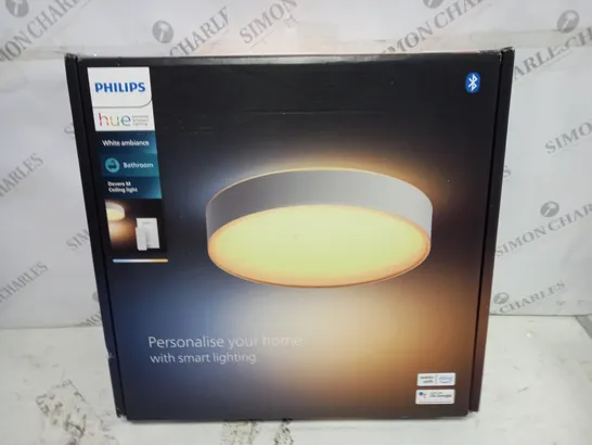 BOXED PHILIPS HUE WHITE AMBIANCE DEVERE M BATHROOM CEILING LIGHT