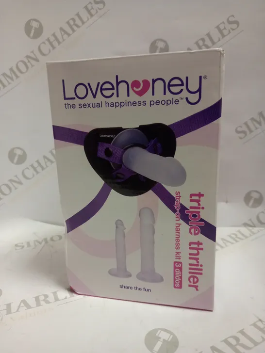 BOXED LOVEHONEY TRIPLE THRILLER STRAPON HARNESS KIT