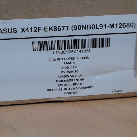 ASUS vivobook X412F-EK867T LAPTOP