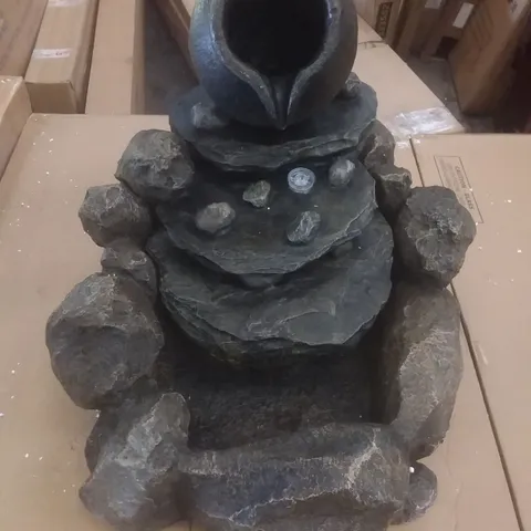 BOXED DECORATIVE POND ROCKY WATER FOUNTAIN 