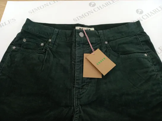 BODEN GREEN CORD TROUSERS - UK 12R