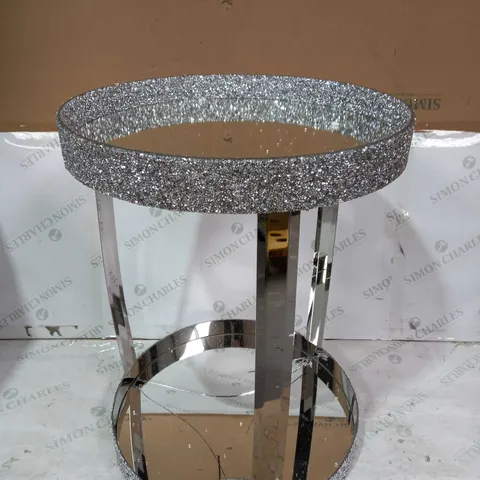 JULIEN MACDONALD ROUND CRYSTAL BAR CART - COLLECTION ONLY