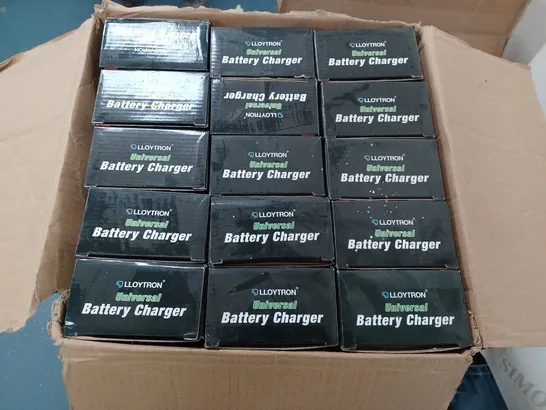 LOT OF 15 LLOYTRON UNIVERSAL BATTERY CHARGERS 