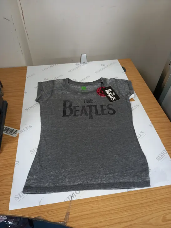 WOMENS GREY THE BEATLES T-SHIRT SIZE SMALL