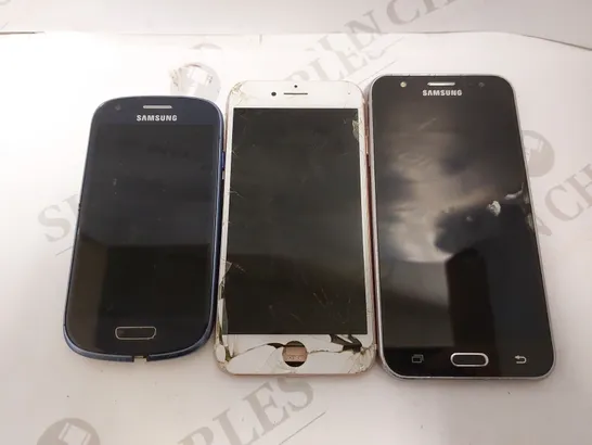 LOT OF 3 ITEMS INCLUDING IPHONE A1778, 2 SAMSUNG SMARTPHONES