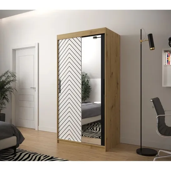 BOXED HAEUN SLIDING DOOR WARDROBE (4 BOXES) 