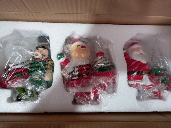 SANTAS EXPRESS SET OF PRE-LIT DANGLY LEG CHARACTERS