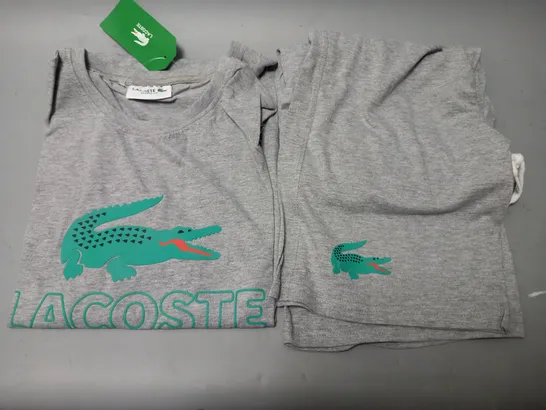 LACOSTE T-SHIRT AND SHORTS JOGGING SET IN GREY - LARGE