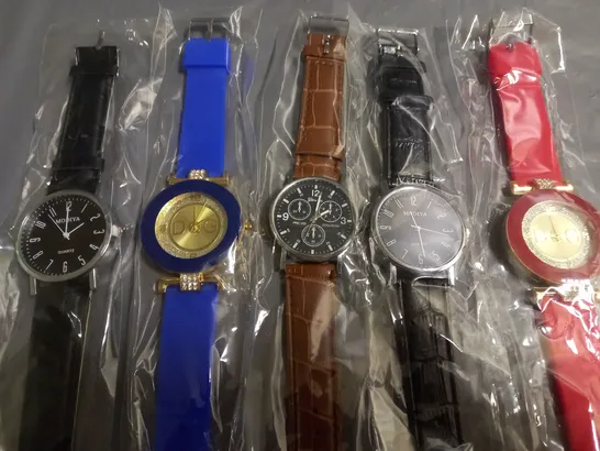 5 ASSORTED WATCHES TO INCLUDE DOG, MODIYA, AND GENEIA