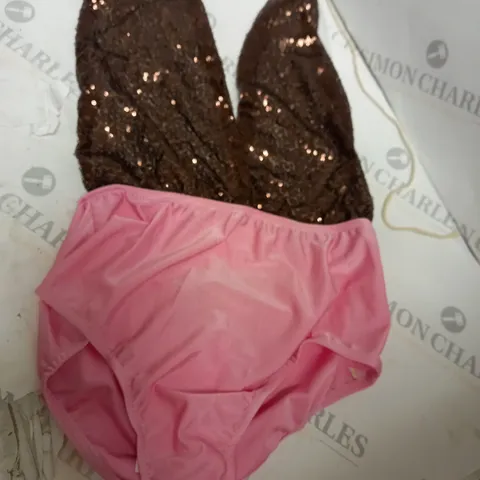 BRAND NEW MIRROR IMAGE PINK AND BROWN SEQUIN BODYSUIT X 11