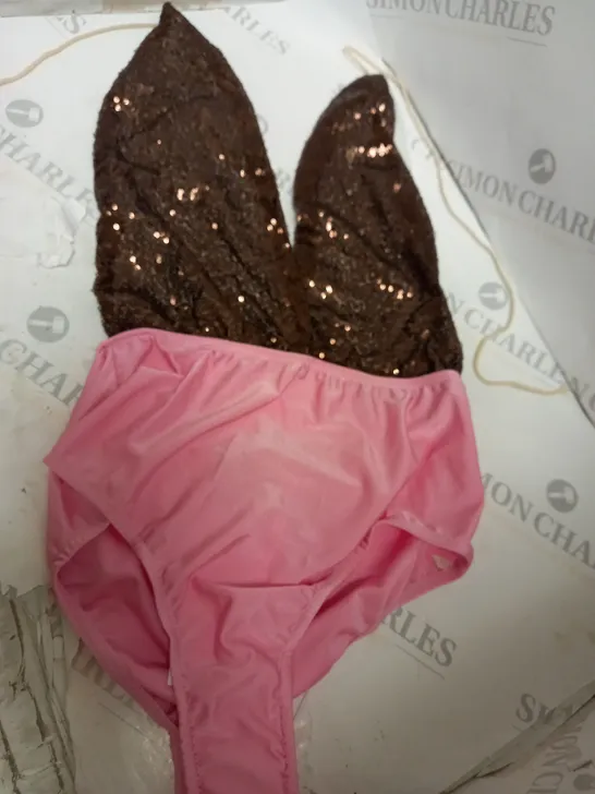 BRAND NEW MIRROR IMAGE PINK AND BROWN SEQUIN BODYSUIT X 11