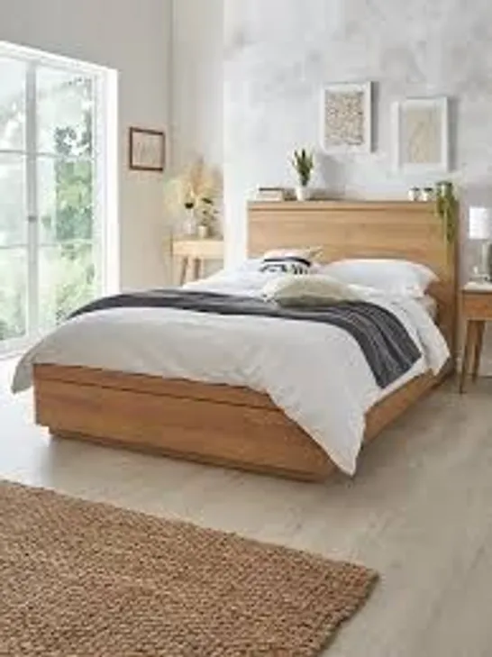 BOXED REGAN LIFT UP KINGSIZE BED IN OAK - 3 BOXES