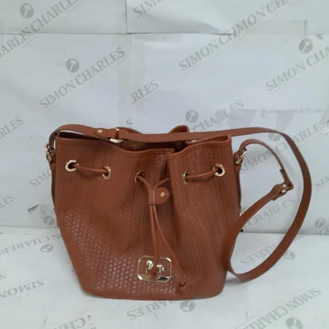 PAUL COSTELLOE DRESSAGE BUCKET BROWN BAG WITH DRAWSTRING 