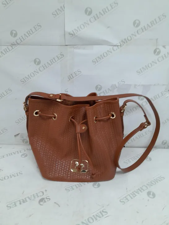 PAUL COSTELLOE DRESSAGE BUCKET BROWN BAG WITH DRAWSTRING 