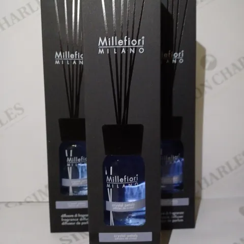 LOT OF 3 X 100ML MILLEFIORI MILANO ROOM FRAGRANCE DIFFUSERS - CRYSTAL PETALS 