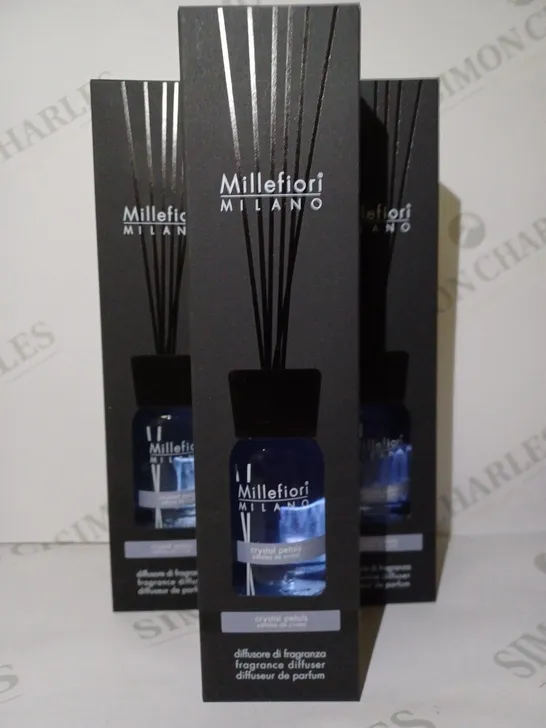 LOT OF 4 X 100ML MILLEFIORI MILANO ROOM FRAGRANCE DIFFUSERS - CRYSTAL PETALS 