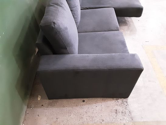 DESIGNER GREY FABRIC 3-SEATER SOFA