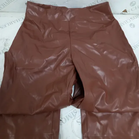 KIM AND CO TOFFEE FLUX LEATHER LEGGINGS SIZE M 